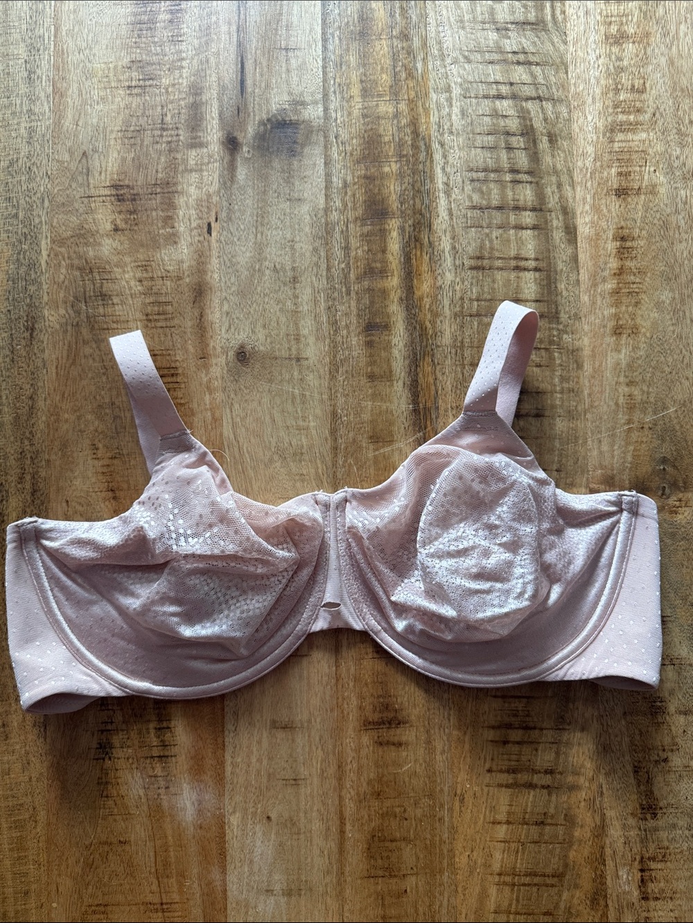 Wacoal 38H Soft Sheer Underwire Bra in Blush Pink nude unlined no padding NEW
